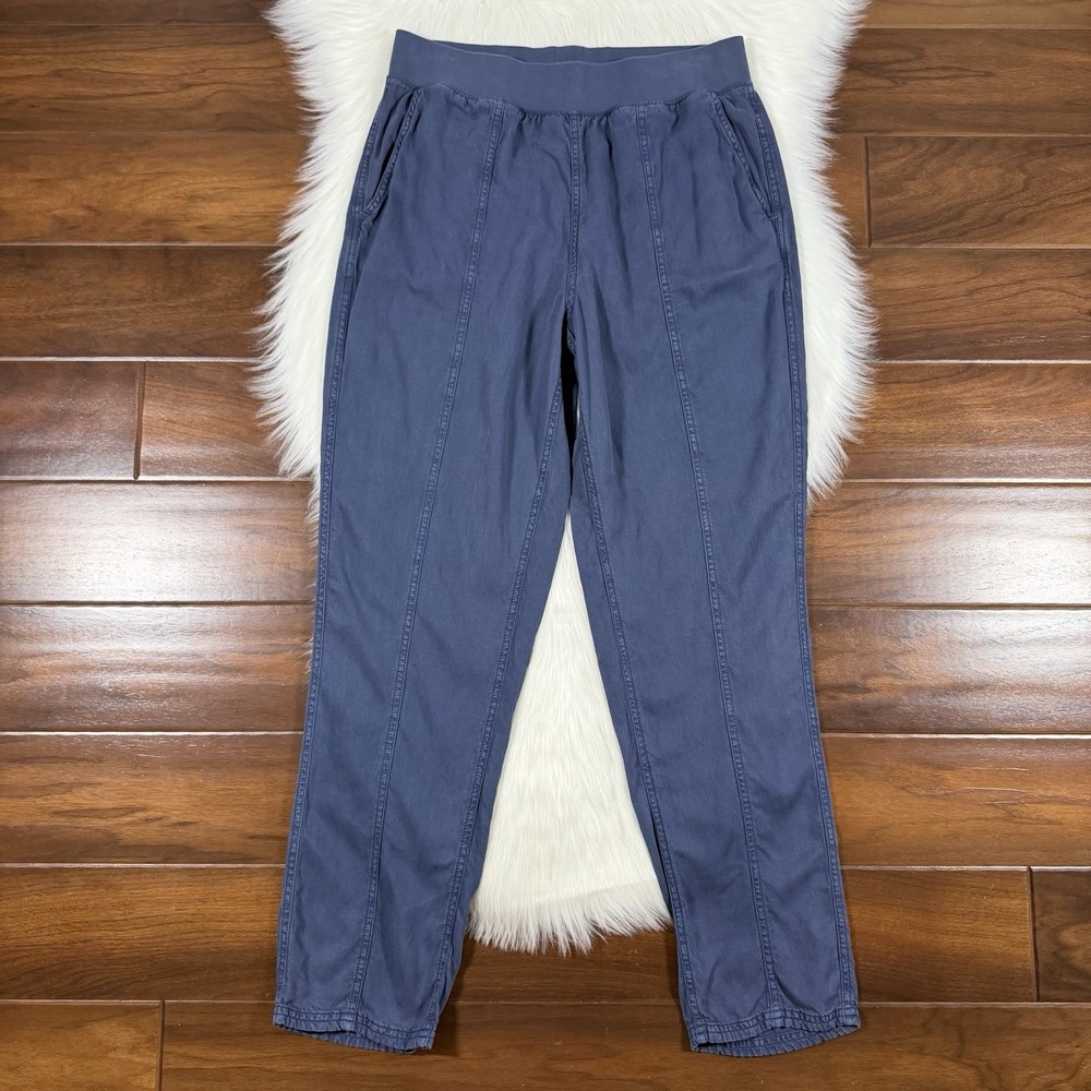 Faherty Women's Medium Blue Tencel Linen Organic Cotton Blend Arlie Pull On Pant